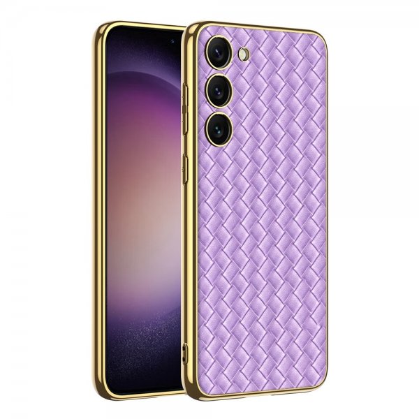 GKK Samsung Galaxy S23 Plus Cover Vævemønster Lilla