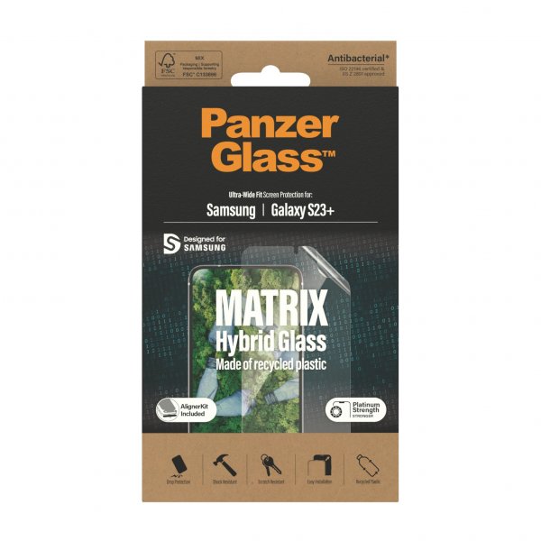 PanzerGlass Samsung Galaxy S23 Plus Skærmbeskyttelse Matrix Hybrid Glass EasyAligner
