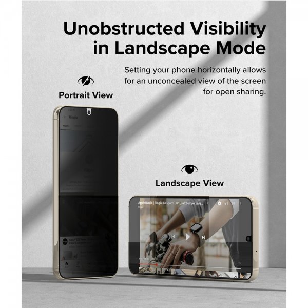 Ringke Samsung Galaxy S23 Plus Skærmbeskyttelse Privacy Glass