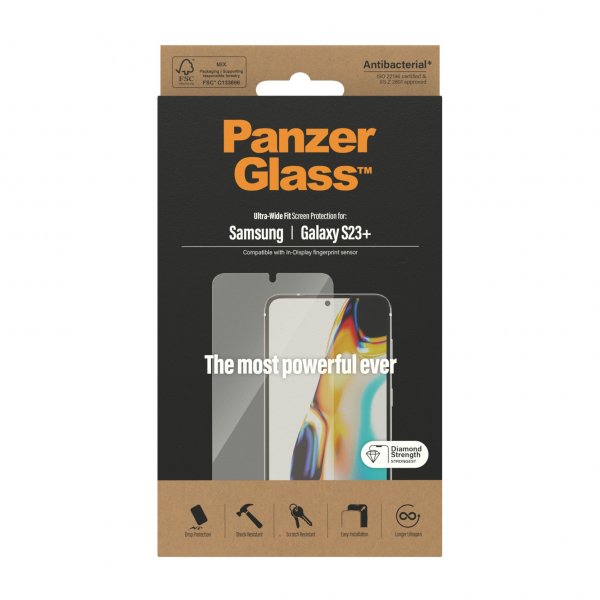 PanzerGlass Samsung Galaxy S23 Plus Skærmbeskyttelse Ultra-Wide Fit