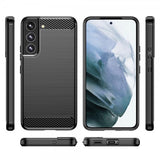Samsung Galaxy S23 Cover Børstet Kulfibertekstur Sort