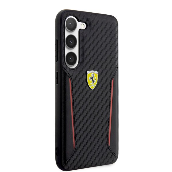 Ferrari Samsung Galaxy S23 Cover Carbon & Stripe Sort