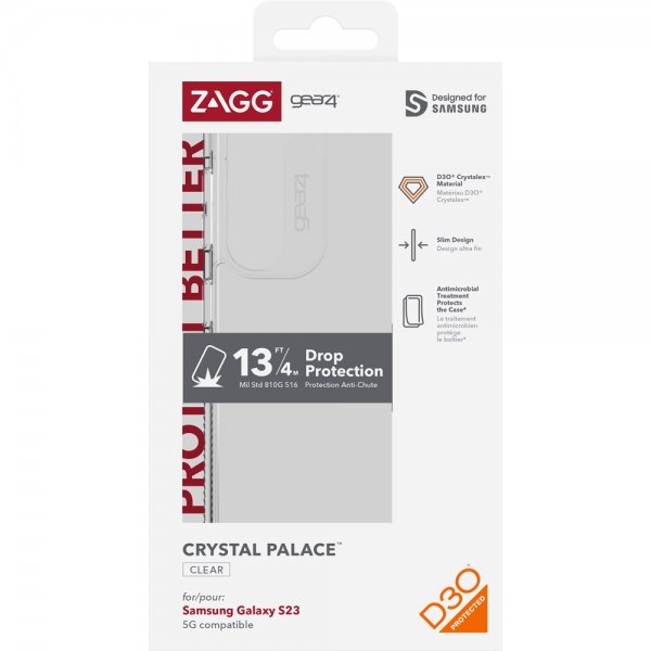 Gear4 Samsung Galaxy S23 Cover Crystal Palace Transparent