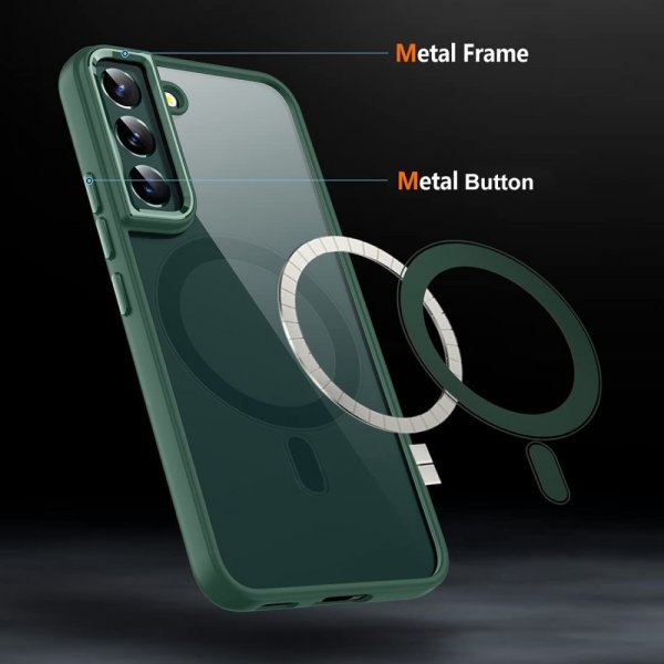 Samsung Galaxy S23 Cover Farvet Kant MagSafe Grøn