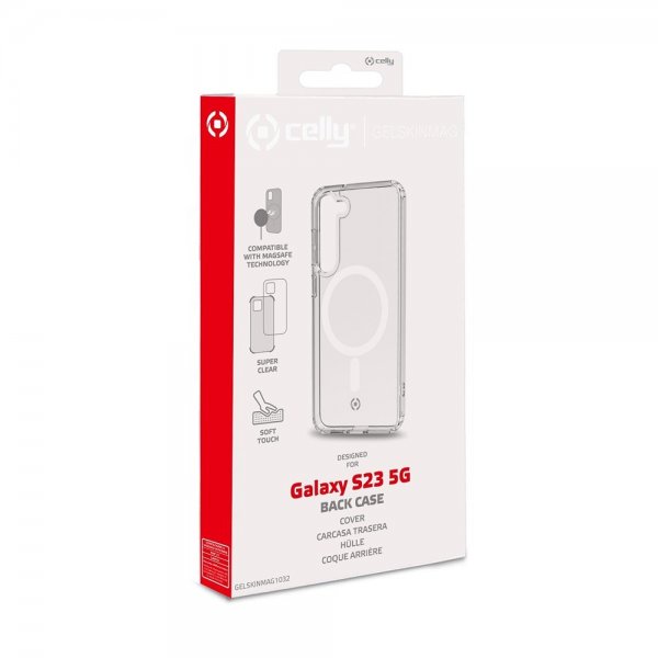 Celly Samsung Galaxy S23 Cover GELSKINMAG MagSafe Transparent