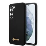 Guess Samsung Galaxy S23 Cover Liquid Silikone Metal Logo Sort