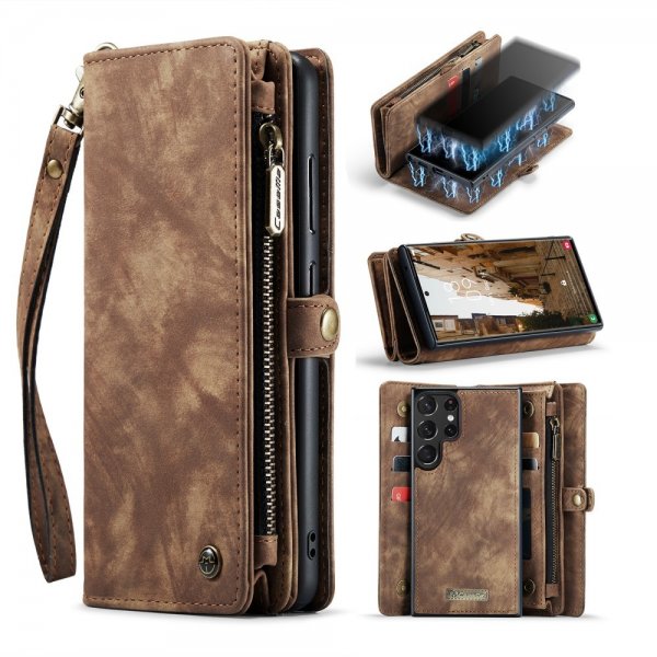 CaseMe Samsung Galaxy S23 Ultra Cover 008 Series Aftageligt Cover Brun