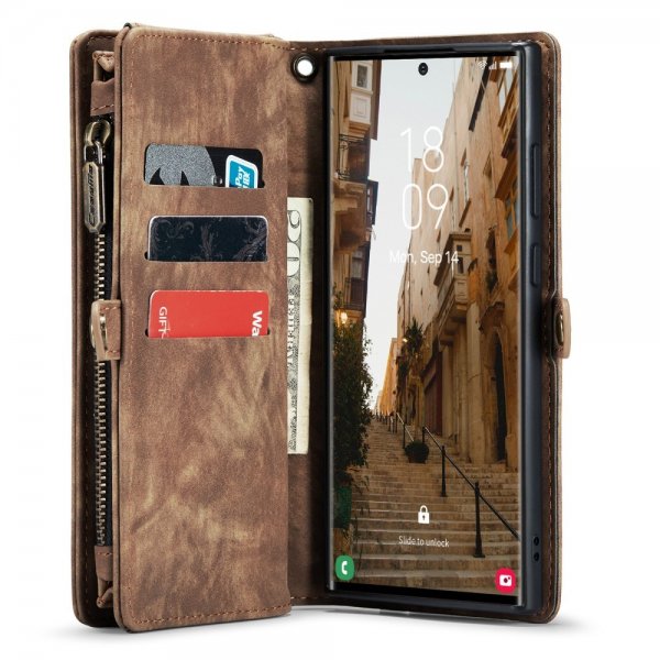 CaseMe Samsung Galaxy S23 Ultra Cover 008 Series Aftageligt Cover Brun