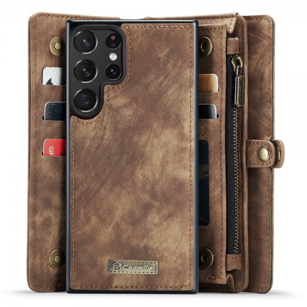 CaseMe Samsung Galaxy S23 Ultra Cover 008 Series Aftageligt Cover Brun