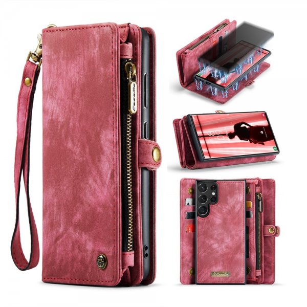 CaseMe Samsung Galaxy S23 Ultra Etui 008 Series Aftageligt Cover Rød