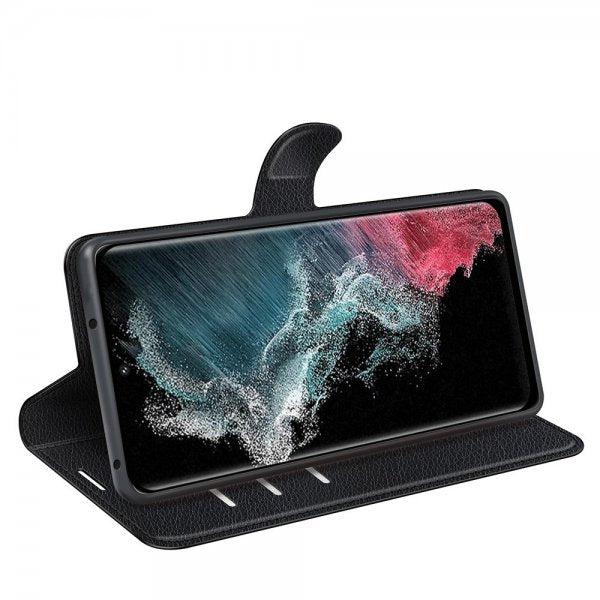 Nordic Covers Samsung Galaxy S23 Ultra Etui Litchi Raven Black