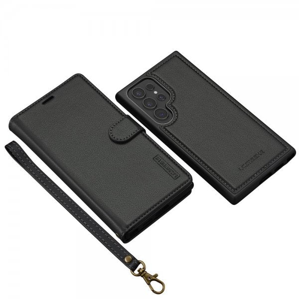 Lc.Imeeke Samsung Galaxy S23 Ultra Cover med Aftageligt Cover L2 Series MagSafe Sort