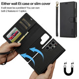 Lc.Imeeke Samsung Galaxy S23 Ultra Cover med Aftageligt Cover L2 Series MagSafe Sort