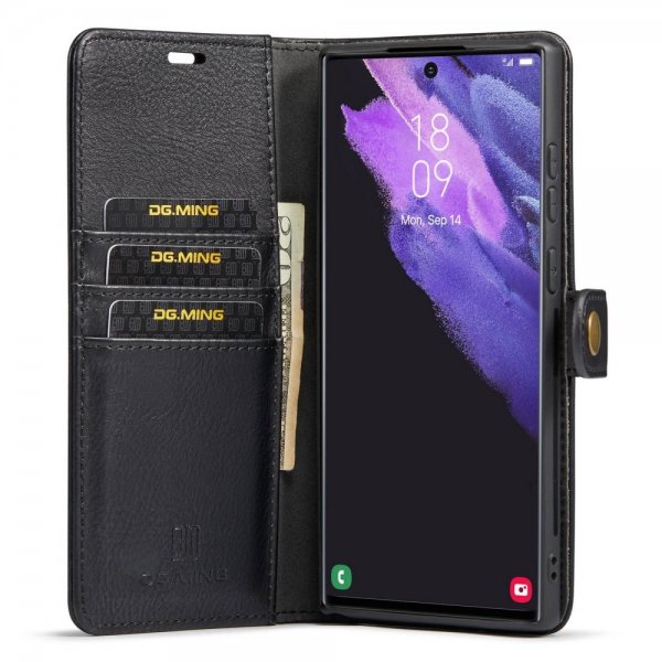 Dg.Ming Samsung Galaxy S23 Ultra Etui med Aftageligt Cover Sort