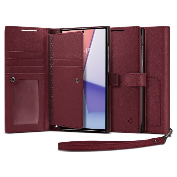 Spigen Samsung Galaxy S23 Ultra Cover Wallet S Plus Burgundy