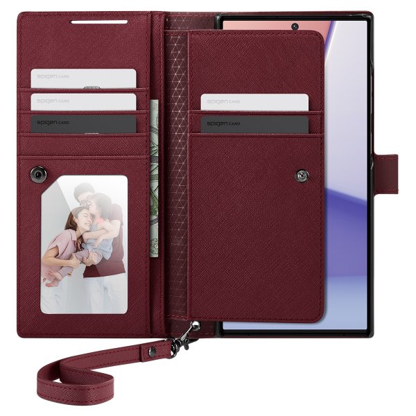 Spigen Samsung Galaxy S23 Ultra Cover Wallet S Plus Burgundy