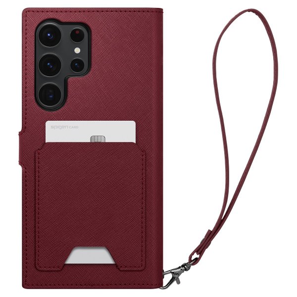 Spigen Samsung Galaxy S23 Ultra Cover Wallet S Plus Burgundy