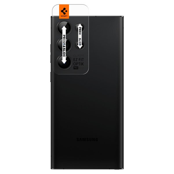Spigen Samsung Galaxy S23 Ultra Kamerabeskyttelse GLAS.tR EZ Fit Optik Pro Sort 2-pak