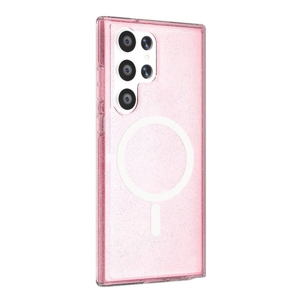 Samsung Galaxy S23 Ultra Cover Glitter MagSafe Pink