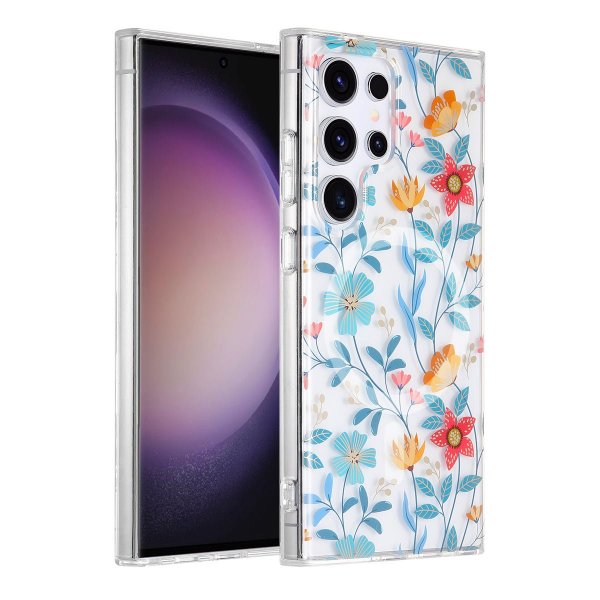 Samsung Galaxy S23 Ultra Cover Blomstermønster MagSafe Grene