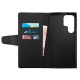 Rvelon Samsung Galaxy S23 Ultra Etui Udklappeligt Kortrum Sort