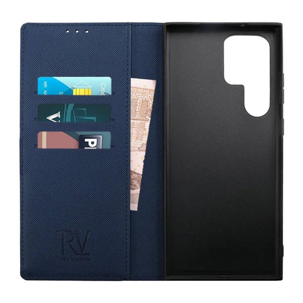 Rvelon Samsung Galaxy S23 Ultra Cover Magnetisk Aftageligt Etui Blå