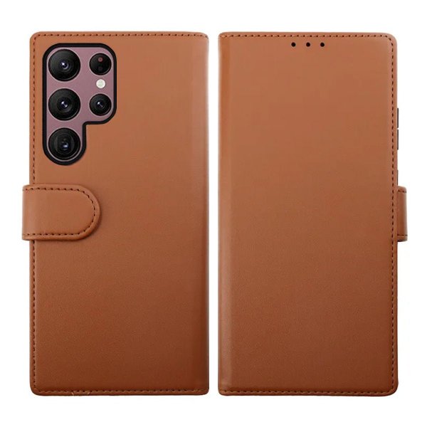 Rvelon Samsung Galaxy S23 Ultra Etui Magnetisk Aftageligt Cover Brun