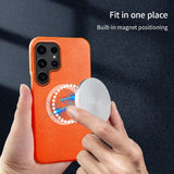 Samsung Galaxy S23 Ultra Cover Ægte Læder MagSafe Brun