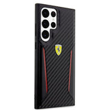 Ferrari Samsung Galaxy S23 Ultra Cover Carbon & Stripe Sort