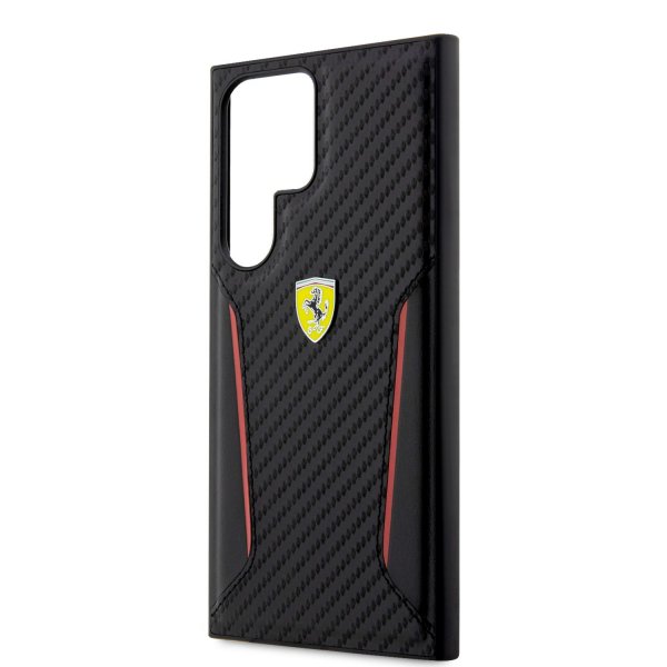 Ferrari Samsung Galaxy S23 Ultra Cover Carbon & Stripe Sort
