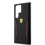 Ferrari Samsung Galaxy S23 Ultra Cover Carbon & Stripe Sort