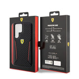Ferrari Samsung Galaxy S23 Ultra Cover Carbon & Stripe Sort
