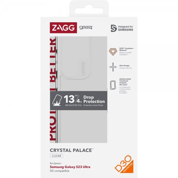 Gear4 Samsung Galaxy S23 Ultra Cover Crystal Palace Transparent