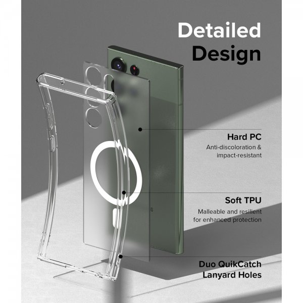 Ringke Samsung Galaxy S23 Ultra Cover Fusion Magnetic Mat Gennemsigtig