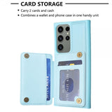 Samsung Galaxy S23 Ultra Cover Kortholder Rombe Mønster Blå