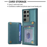 Samsung Galaxy S23 Ultra Cover Kortholder Rombemønster Grøn