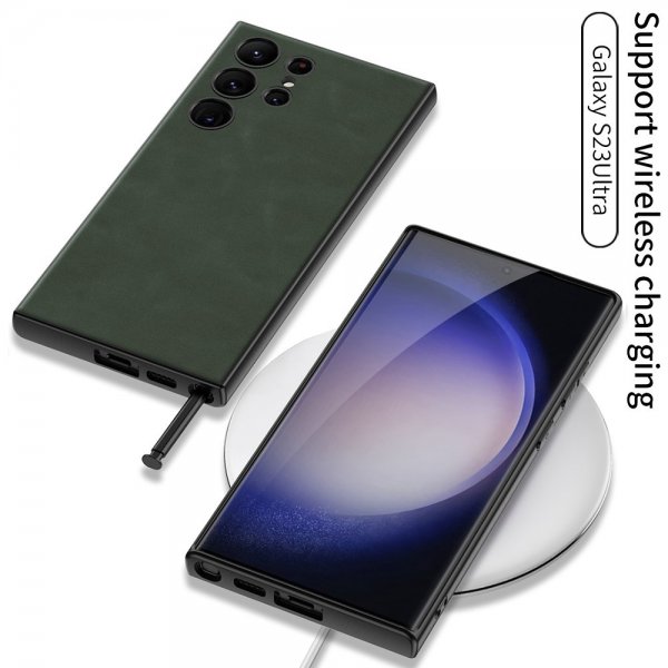 GKK Samsung Galaxy S23 Ultra Cover Lædertekstur Brun
