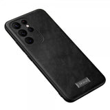Sulada Samsung Galaxy S23 Ultra Cover Lædertekstur Sort