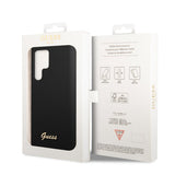 Guess Samsung Galaxy S23 Ultra Cover Flydende Silikone Metal Logo Sort