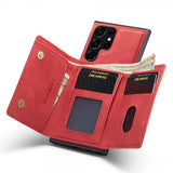 Dg.Ming Samsung Galaxy S23 Ultra Cover M1 Series Aftagelig Kortholder Rød