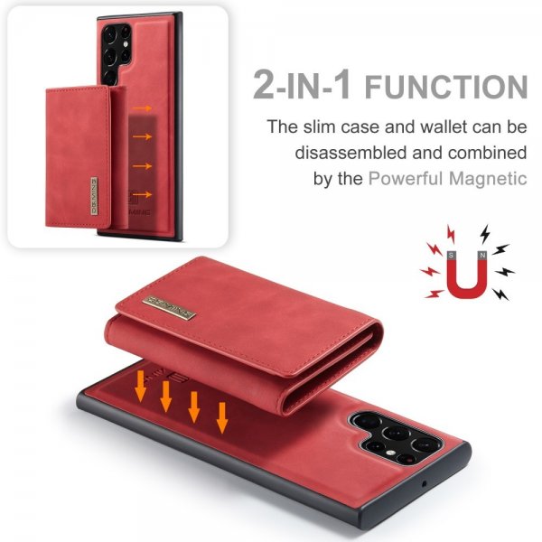 Dg.Ming Samsung Galaxy S23 Ultra Cover M1 Series Aftagelig Kortholder Rød