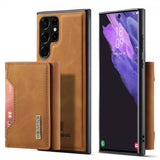 Dg.Ming Samsung Galaxy S23 Ultra Cover M2 Series Aftagelig Kortholder Brun