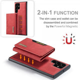 Dg.Ming Samsung Galaxy S23 Ultra Cover M2 Series Aftagelig Kortholder Rød