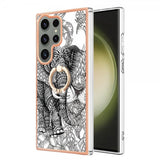 Samsung Galaxy S23 Ultra Cover med fingerring Elefantmotiv