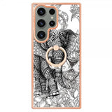 Samsung Galaxy S23 Ultra Cover med fingerring Elefantmotiv