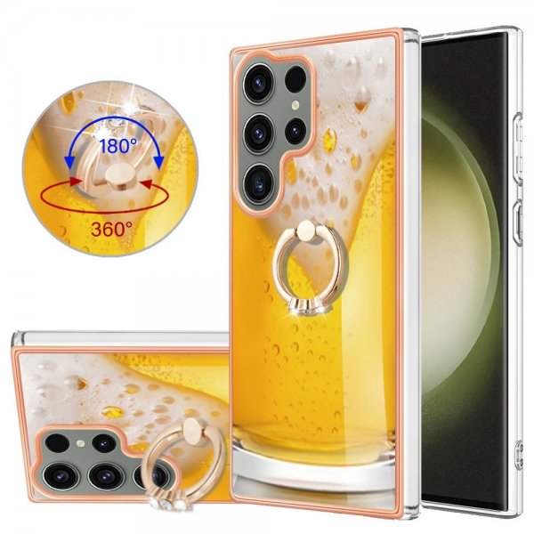 Samsung Galaxy S23 Ultra Cover med Fingerring Ølmotiv