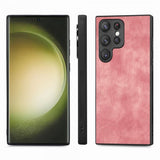 Enkay Samsung Galaxy S23 Ultra Cover med skærmbeskyttelse lædertekstur rosa
