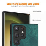 Enkay Samsung Galaxy S23 Ultra Cover med skærmbeskytter i lædertekstur - Sort