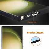 Enkay Samsung Galaxy S23 Ultra Cover med skærmbeskytter i lædertekstur - Sort