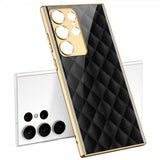 GKK Samsung Galaxy S23 Ultra Cover Motiv Sorte Firkanter